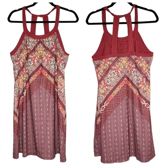 PrAna Cantine Crushed Cran Marrakesh Halter Dress. Women's size XL - Picture 1 of 16